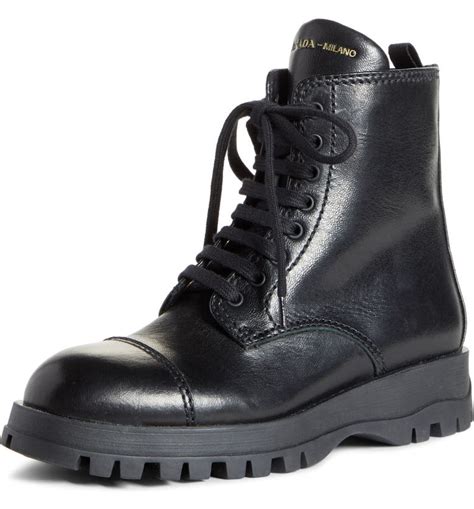 prada lace up boots sale|prada black chunky combat boots.